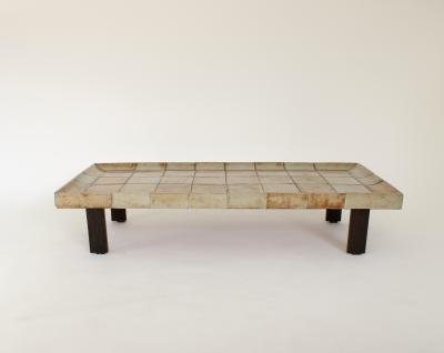 Roger Capron ROGER CAPRON FRENCH 1970S CERAMIC TILE COFFEE TABLE MODEL CUVETTE