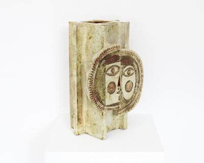 Roger Capron ROGER CAPRON FRENCH CERAMIC ARTIST VASE DAY AND NIGHT VALLAURIS FRANCE C 1970