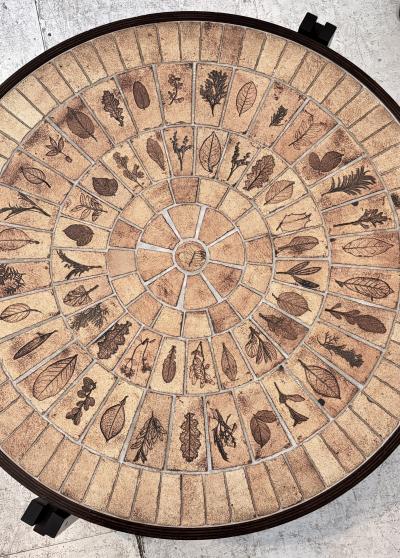 Roger Capron ROGER CAPRON FRENCH CERAMIC COFFEE TABLE MODEL GARRIGUE LEAF DECORATIONS