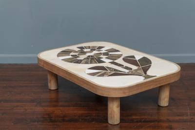 Roger Capron Roger Capron Ceramic Floral Motif Coffee Table France