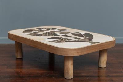Roger Capron Roger Capron Ceramic Floral Motif Coffee Table France
