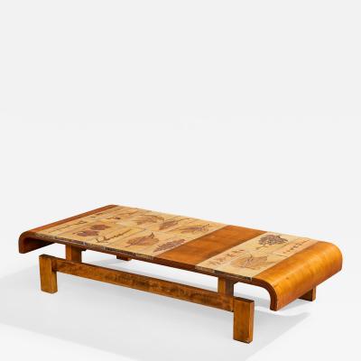 Roger Capron Roger Capron Coffee Table with Wood and Ceramic France 1960s