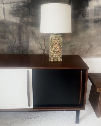 Roger Capron Roger Capron French Ceramic Artist and jean derval table lamp c1950