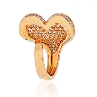 Roger Dubuis ROGER DUBUIS 18K ROSE GOLD CURVED HEART 4 21CTS RING