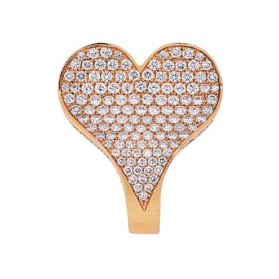 Roger Dubuis ROGER DUBUIS 18K ROSE GOLD CURVED HEART 4 21CTS RING