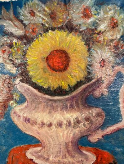 Roger Etienne 1960s Modern French Abstract Impressionist Still Life Painting by Roger Etienne