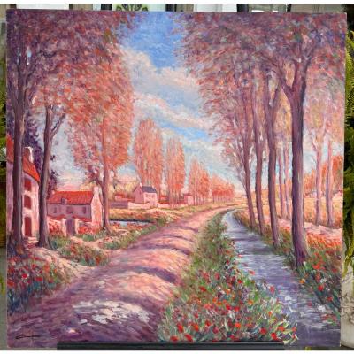 Roger Etienne Original Roger Etienne French Landscape Oil Painting