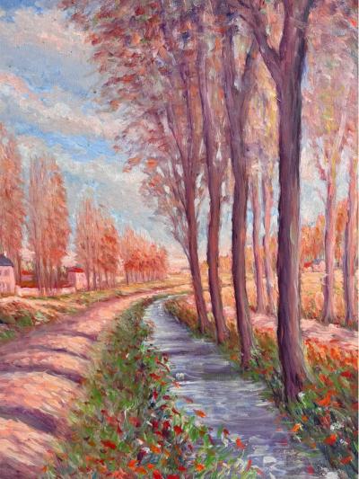 Roger Etienne Original Roger Etienne French Landscape Oil Painting