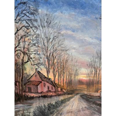 Roger Etienne Original Roger Etienne Rocquencourt France Landscape Oil Painting