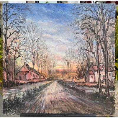 Roger Etienne Original Roger Etienne Rocquencourt France Landscape Oil Painting