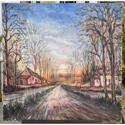Roger Etienne Original Roger Etienne Rocquencourt France Landscape Oil Painting