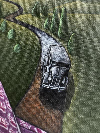 Roger Hane Surreal Mens Shirts Against and Magritte Sky