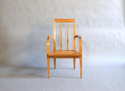 Roger Landault Four Midcentury Cherry Armchairs by Roger Landault