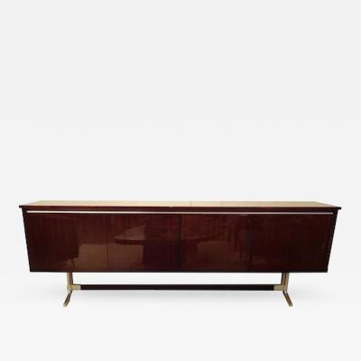 Roger Landault Modernist Sideboard in Rosewood and Aluminum in the style of Roger Landault