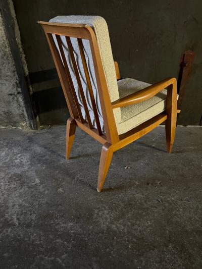 Roger Landault Roger landault rare set of 4 lounge chairs newly covered in boucle cloth