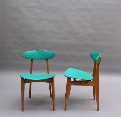 Roger Landault Set of 4 French 1950s Dining Chairs by Roger Landault Edited by Robert Sentou
