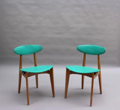 Roger Landault Set of 4 French 1950s Dining Chairs by Roger Landault Edited by Robert Sentou