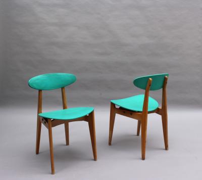 Roger Landault Set of 4 French 1950s Dining Chairs by Roger Landault Edited by Robert Sentou