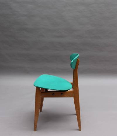 Roger Landault Set of 4 French 1950s Dining Chairs by Roger Landault Edited by Robert Sentou