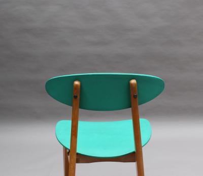 Roger Landault Set of 4 French 1950s Dining Chairs by Roger Landault Edited by Robert Sentou