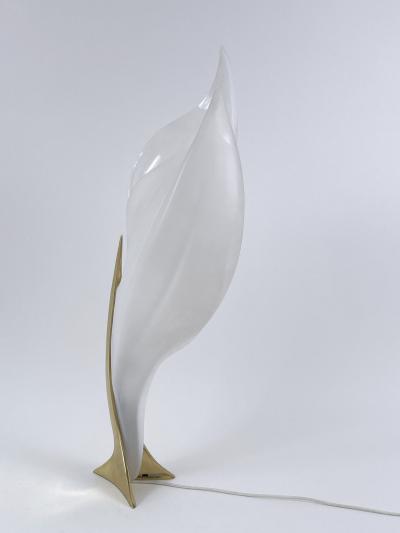 Roger Rougier Modernist Acrylic Brass Table Lamp or Floor Light by Maison Rougier 1970s