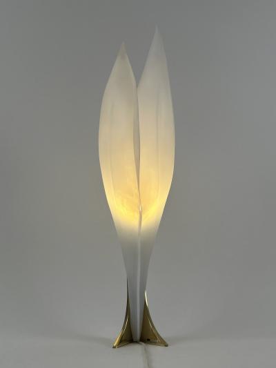Roger Rougier Modernist Acrylic Brass Table Lamp or Floor Light by Maison Rougier 1970s