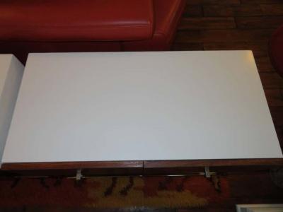 Roger Rougier Pair of Rougier Rosewood Two Drawer Chrome Base Nightstands Mid Century Modern