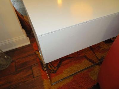 Roger Rougier Pair of Rougier Rosewood Two Drawer Chrome Base Nightstands Mid Century Modern