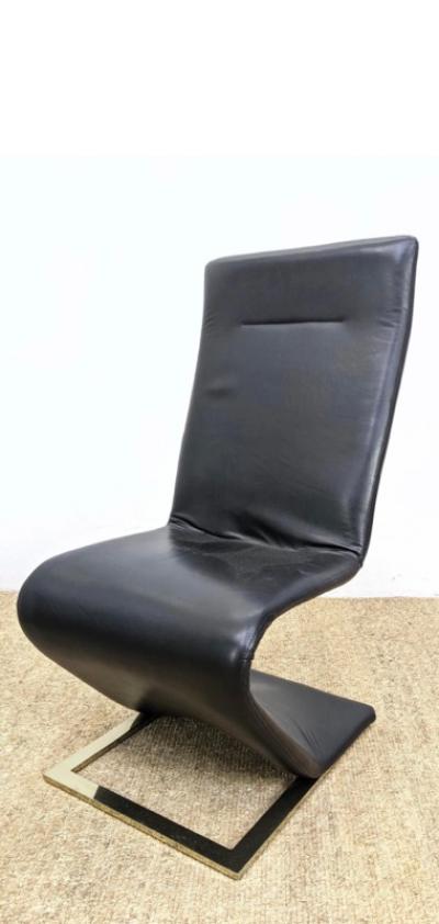 Roger Rougier SUITE OF SIX ROGER ROUGIER ZIG ZAG DINING CHAIRS