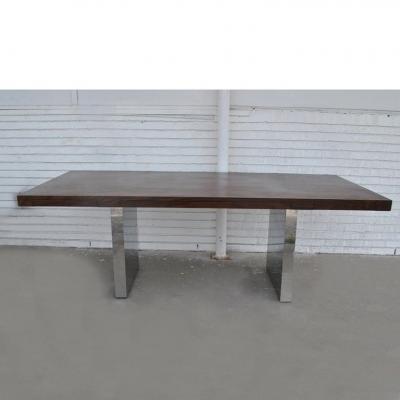 Roger Sprunger 7ft Dunbar Roger Sprunger Rosewood Chrome Writing Desk