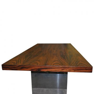 Roger Sprunger 7ft Dunbar Roger Sprunger Rosewood Chrome Writing Desk