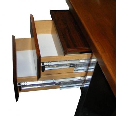 Roger Sprunger Dunbar Roger Sprunger Rosewood and Stainless Steel Desk