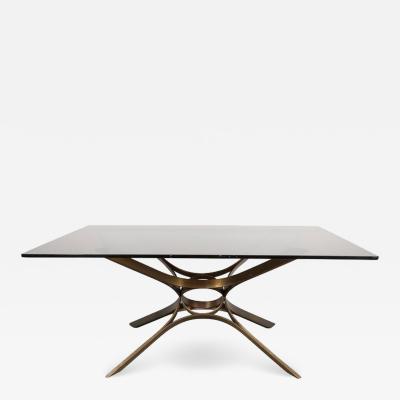 Roger Sprunger Mid Century Cocktail Table in Bronze and Glass by Roger Sprunger