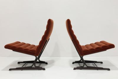 Roger Sprunger Pair of Roger Sprunger for Dunbar Cantilevered Chairs in Mohair