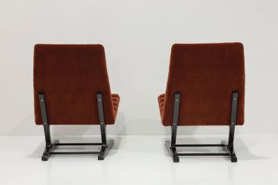 Roger Sprunger Pair of Roger Sprunger for Dunbar Cantilevered Chairs in Mohair