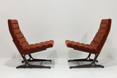 Roger Sprunger Pair of Roger Sprunger for Dunbar Cantilevered Chairs in Mohair