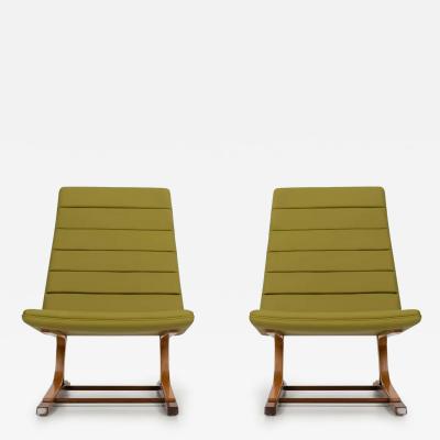 Roger Sprunger Roger Lee Sprunger for Dunbar Pair of Cantilever Lounge Chairs