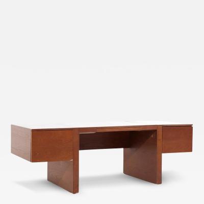 Roger Sprunger Roger Sprunger for Dunbar Mid Century Executive Oak Desk