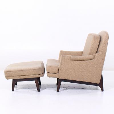 Roger Sprunger Roger Sprunger for Dunbar Mid Century Lounge Chair and Ottoman