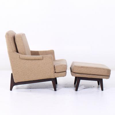 Roger Sprunger Roger Sprunger for Dunbar Mid Century Lounge Chair and Ottoman