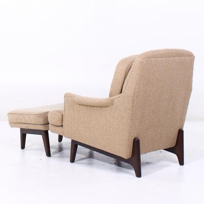 Roger Sprunger Roger Sprunger for Dunbar Mid Century Lounge Chair and Ottoman Pair
