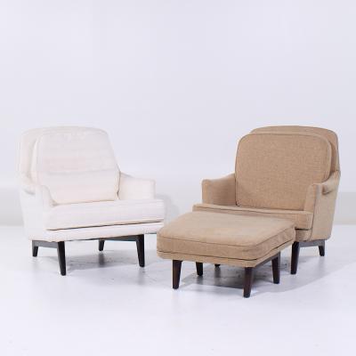 Roger Sprunger Roger Sprunger for Dunbar Mid Century Lounge Chair and Ottoman Pair
