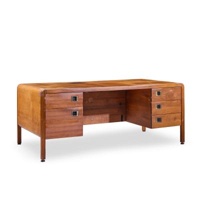 Roger Sprunger Roger Sprunger for Dunbar Style Mid Century Walnut Waterfall Executive Desk