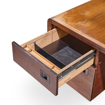 Roger Sprunger Roger Sprunger for Dunbar Style Mid Century Walnut Waterfall Executive Desk