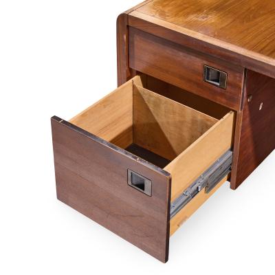 Roger Sprunger Roger Sprunger for Dunbar Style Mid Century Walnut Waterfall Executive Desk