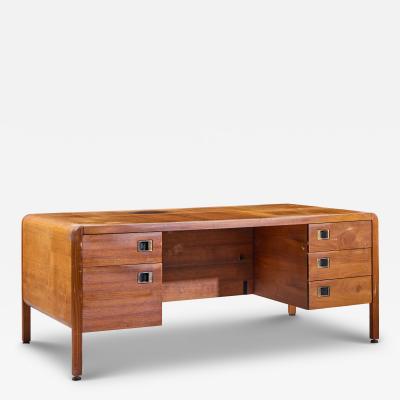 Roger Sprunger Roger Sprunger for Dunbar Style Mid Century Walnut Waterfall Executive Desk