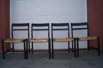 Roger Sprunger Set of Four Ash Side Chairs Model 6738 by Roger Sprunger for Dunbar