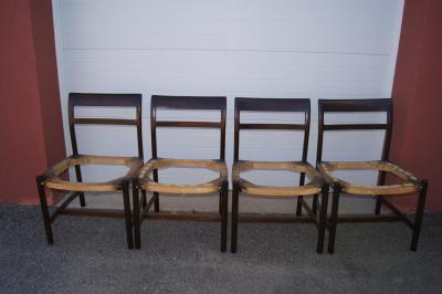 Roger Sprunger Set of Four Ash Side Chairs Model 6738 by Roger Sprunger for Dunbar
