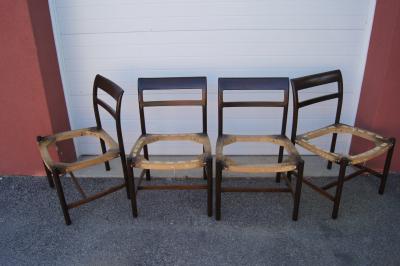Roger Sprunger Set of Four Ash Side Chairs Model 6738 by Roger Sprunger for Dunbar