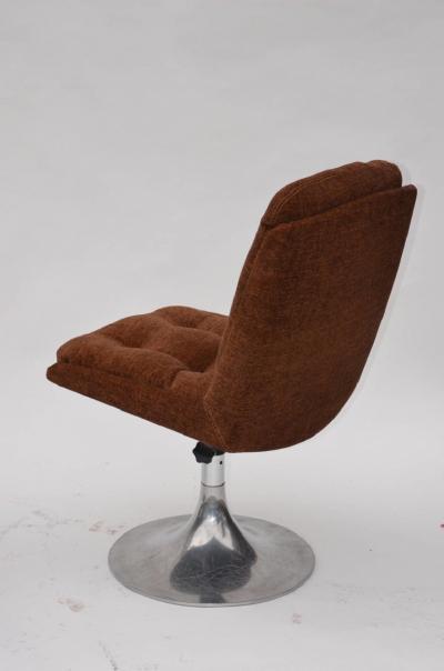 Roger Tallon Pair of Unusual French 1960s Pedestal Chairs in the Style of Roger Tallon